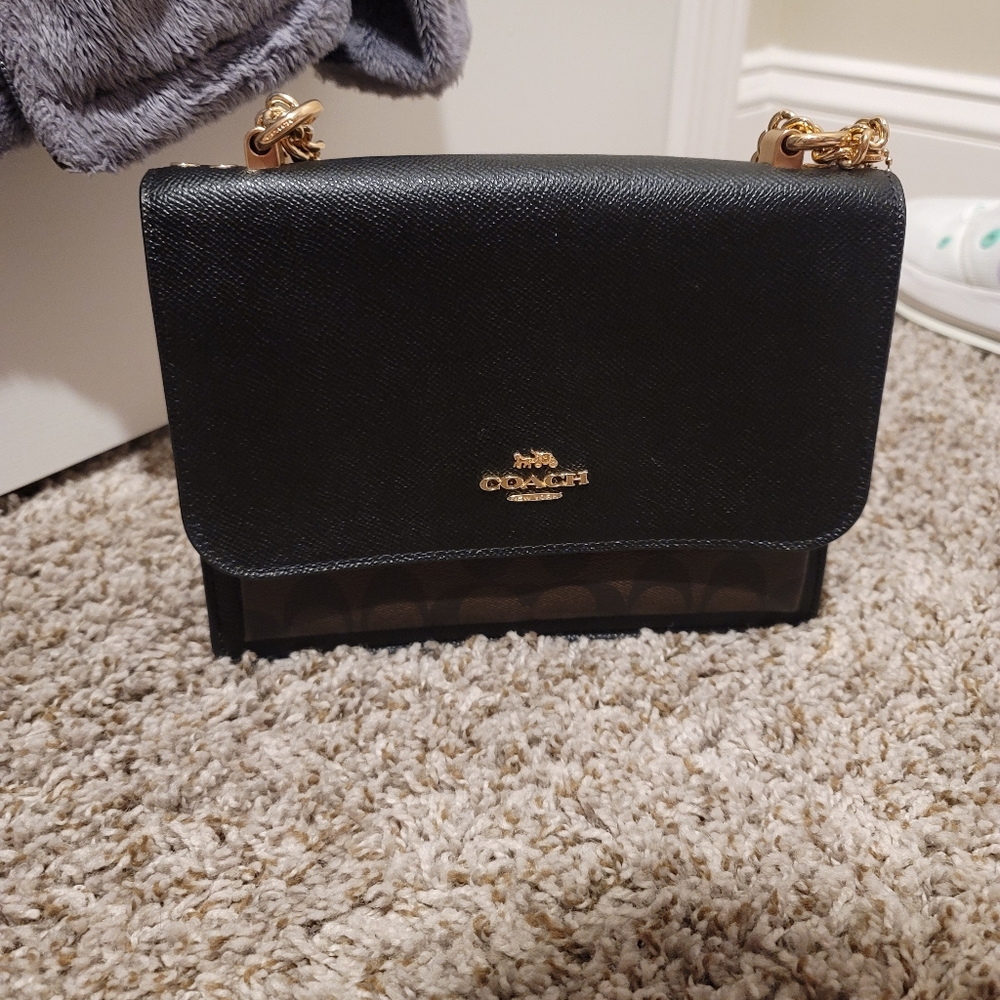 Coach klare crossbody black brown gold